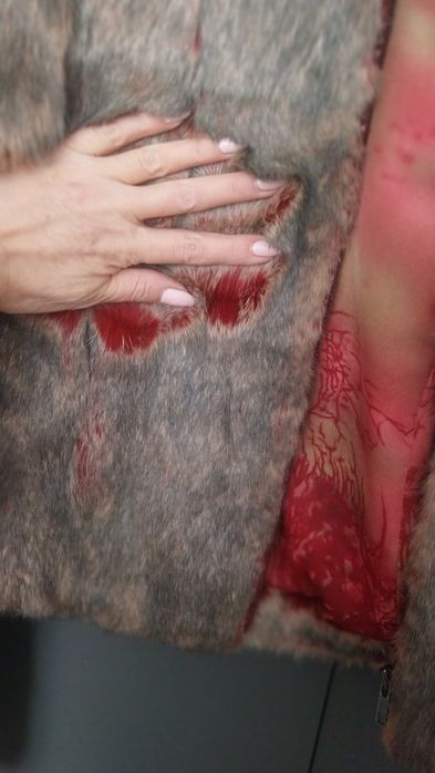 Кожено палто,естествен касъм.