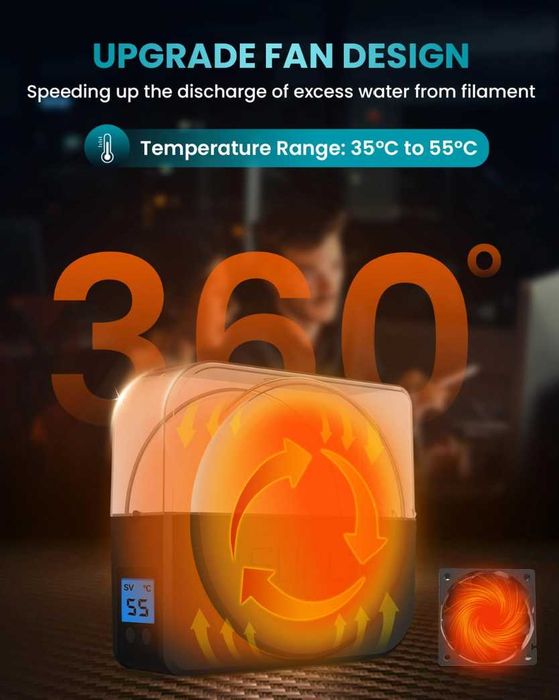 Uscator pentru filamente imprimante 3D Sunlu Filadryer S1 plus