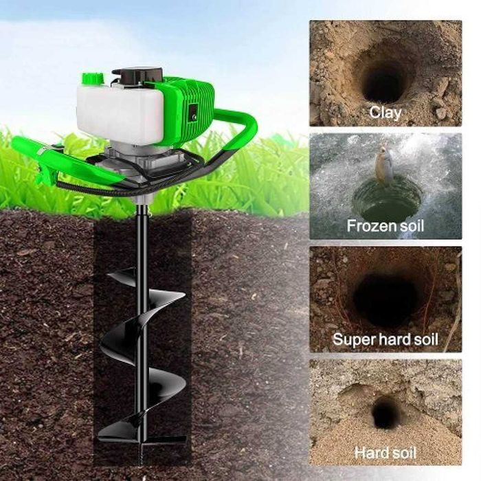 Немски Моторен Свредел Бензинов 74 кубика + 200 mm бургия подарък