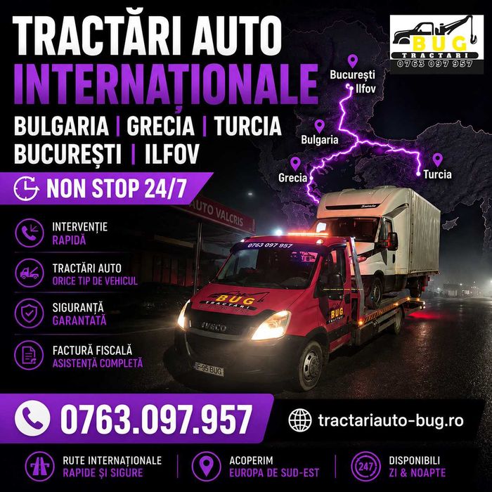 Tractari Auto Bulgaria | Grecia | Turcia | Bucuresti | Ilfov | Non Stop 24/7