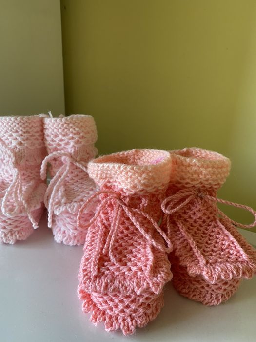 Плетени бебешки терлички,ръчно плетиво,хендмейд