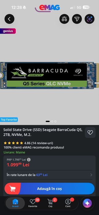 Ssd Seagate Barracuda 2TB NVME M.2 m2