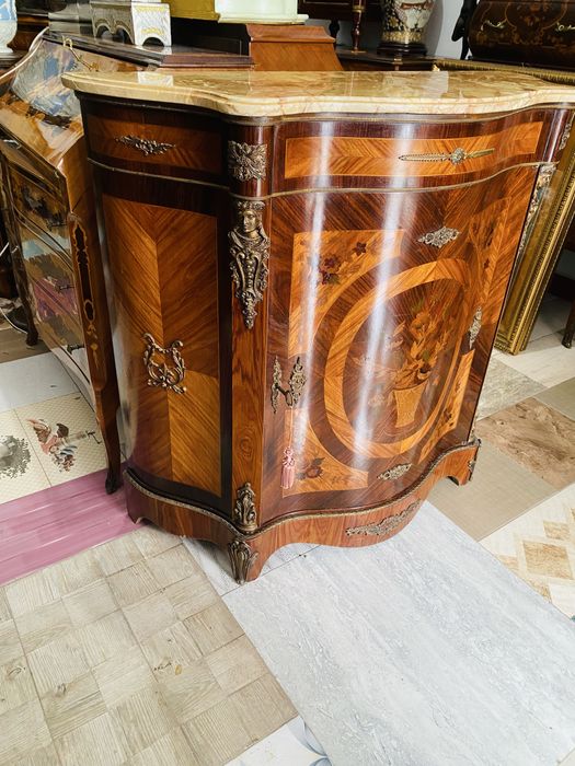 Comoda Vintage Louis XV Lemn Masiv Bronz Marmura Baroc  Antic Vechi