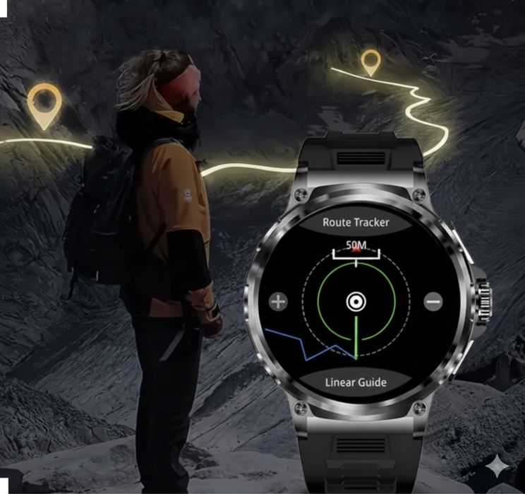 Смарт часовник за приключения + 2 каишки (Стоманена и Гумена)