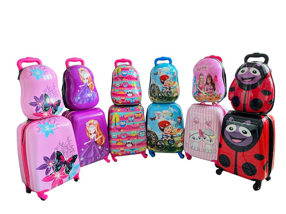 Детски куфар за ръчен багаж+раница 46x30x21 см | ABS, 4 колела 360°