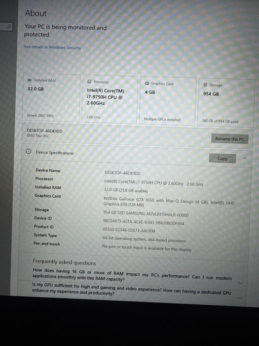 Laptop gaming msi gf63 (urgent)