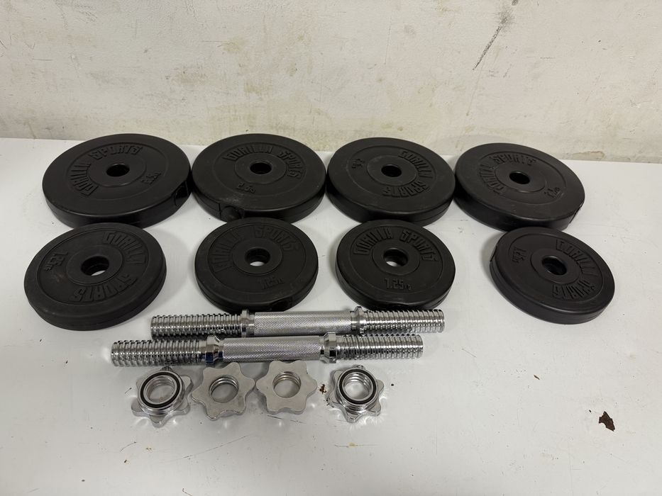 Gantere reglabile set 20 kg. Noi, 10 kg+10 kg=20 kg pret Promo 150 lei