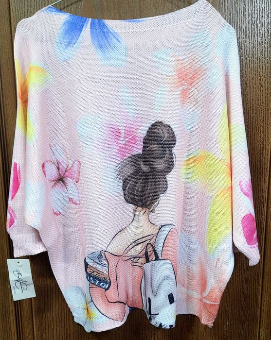 Bluză damă cu mânecă lungă, overside, New Collection, Made in Italia