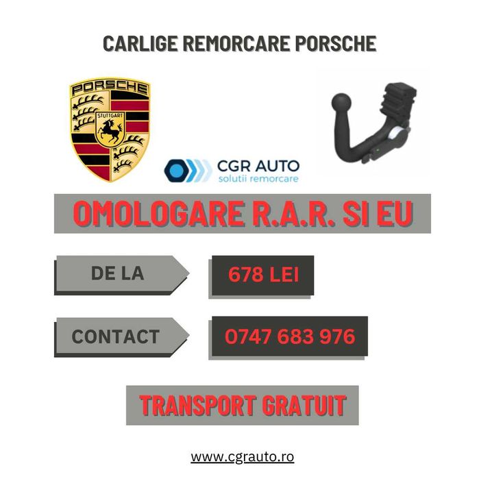 Carlige remorcare Porsche - 5 Ani Garantie