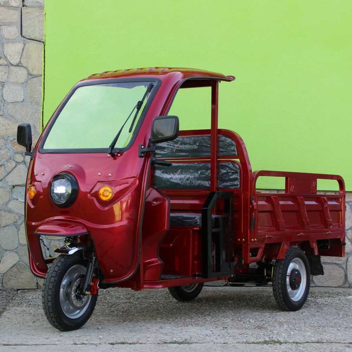 Електрическа Селскостопанска Триколка с Покрив 2000W Maxmotors RED