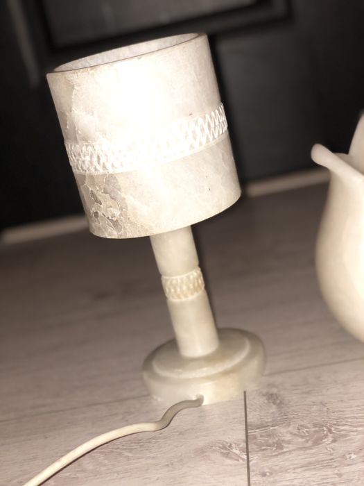 Mid Century  Superbe 2 Lampa de masa alabastru/ marmura