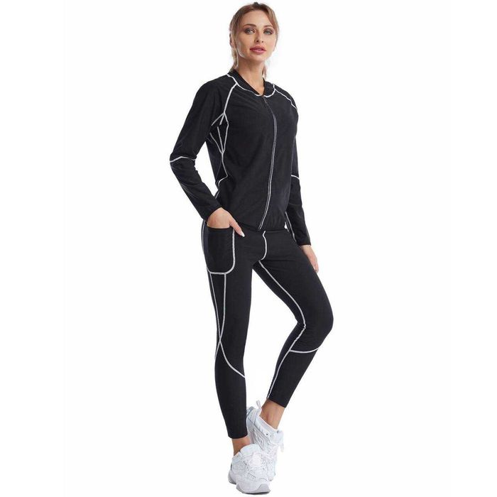 Костюм с эффектом сауны, жиросжигающий, для похудения, двойка