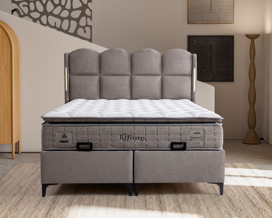 Тапицирано легло Tiffany Кварцово Сиво