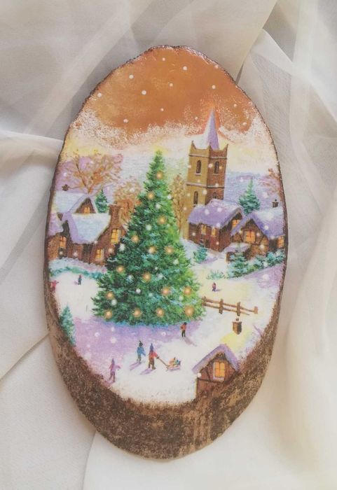 Картинна декорация за стена върху истинско дърво - различни модели