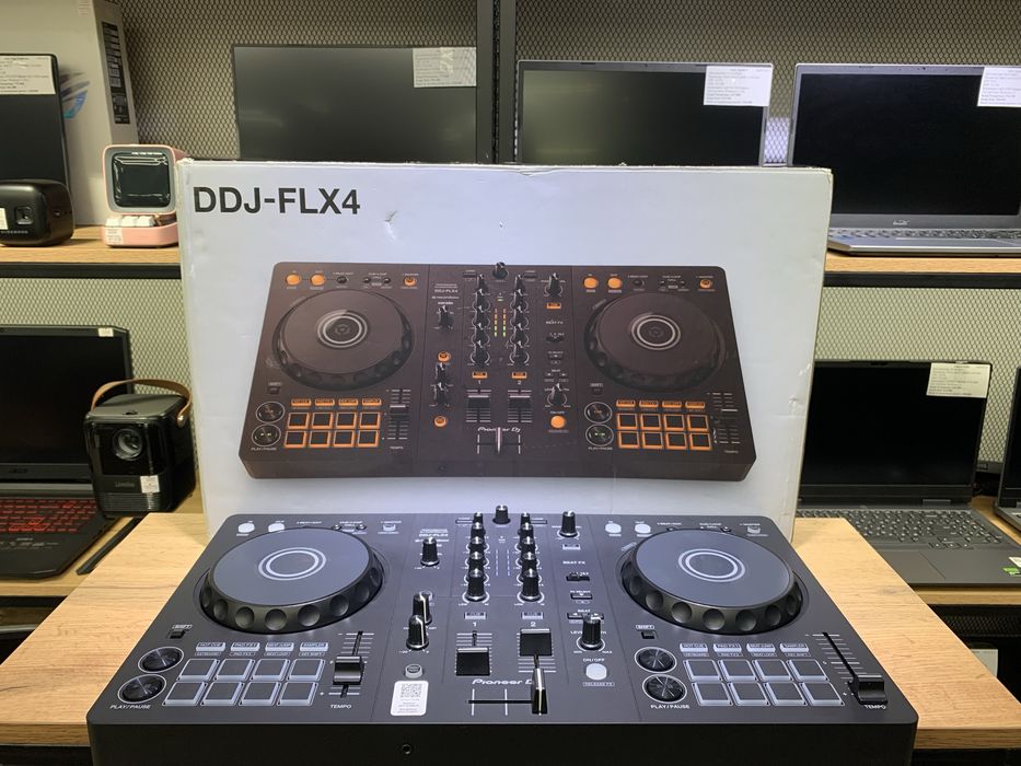 Новый DJ контроллер Pioneer DJ DDJ-FLX4, черный, 10953/А10