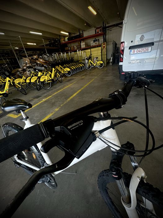Bicicleta MTB alba rockrider