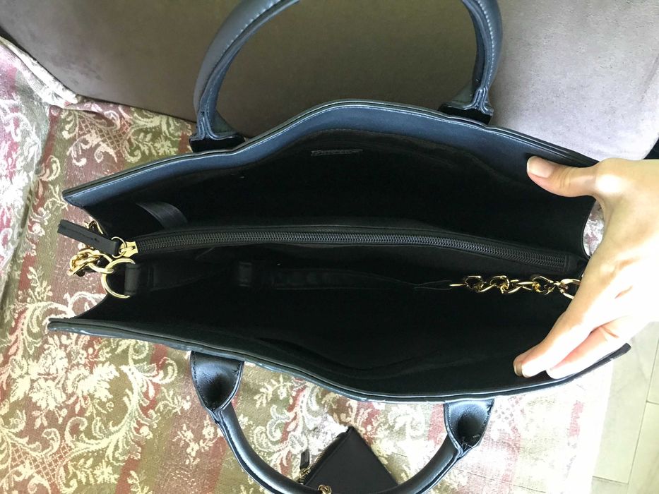 Нова черна дамска чанта от изкуствена кожа+ 2 дръжки за чанта