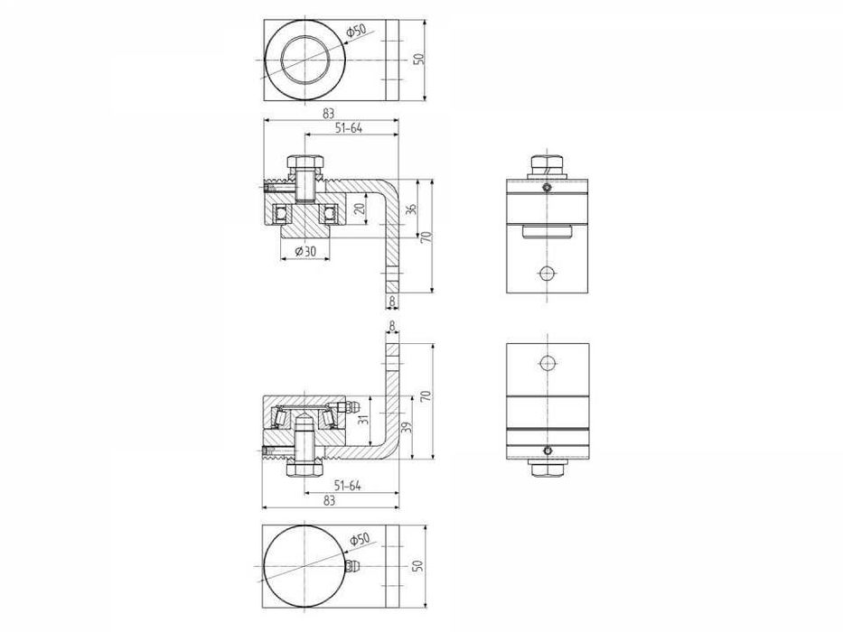 SET Balamale de Presiune cu Rulment - 100kg-600kg