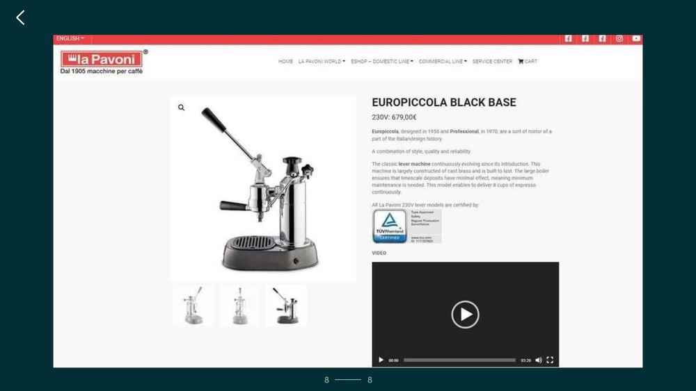 Espressor La Pavoni Europiccola Base Nera Expresor Expressor Espresor