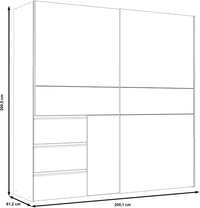 Dulap cu uși glisante, PAL, 200×61×201 cm