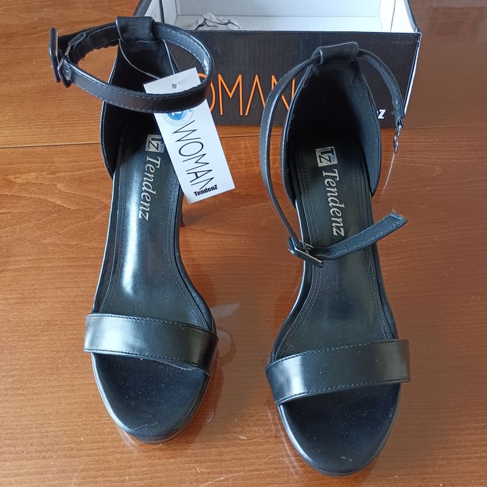 Дамски черни сандали на ток, булчински, бели обувки на ток, естест