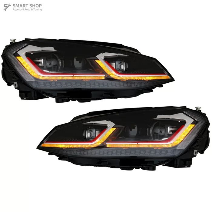 Faruri LED VW Golf 7 VII (2012-2017) Facelift G7.5 GTI Look cu Semnal
