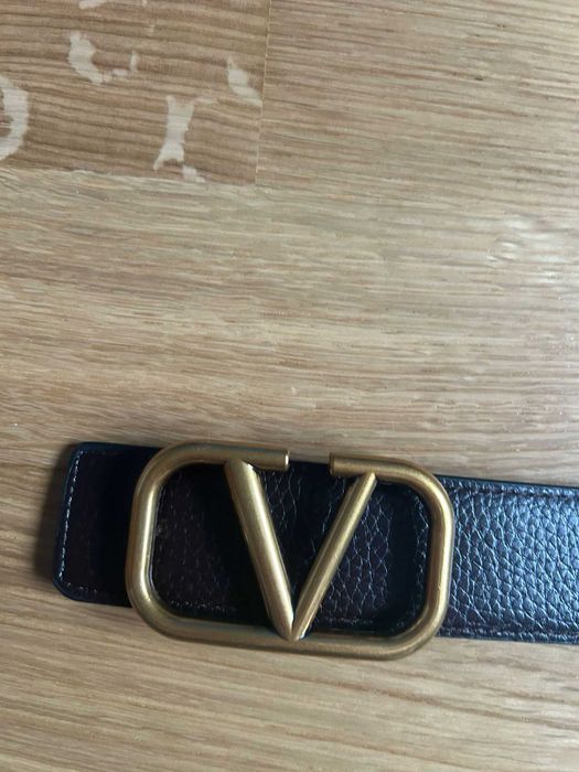 Curea Valentino VLogo neagră – piele, unisex
