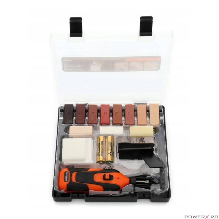 Dispozitiv, kit reparare lemn, 18 elemente, Kraft