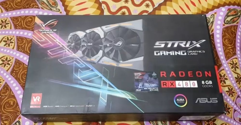 Vnd rx 480 asus strix 8 gb full box