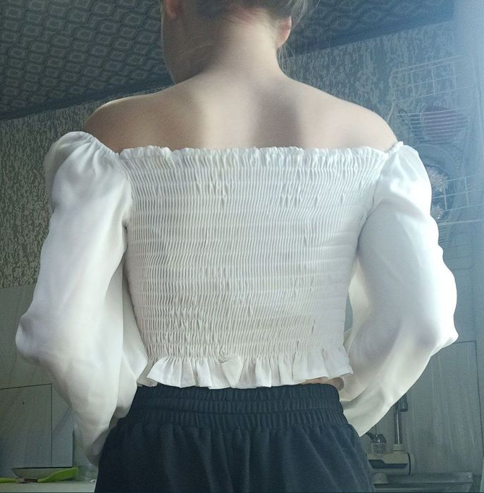 Новый белый топ рубашка + подарок