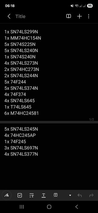 Set circuite integrate logice 74xx IC (TTL/LS/HC/F)  set 63buc