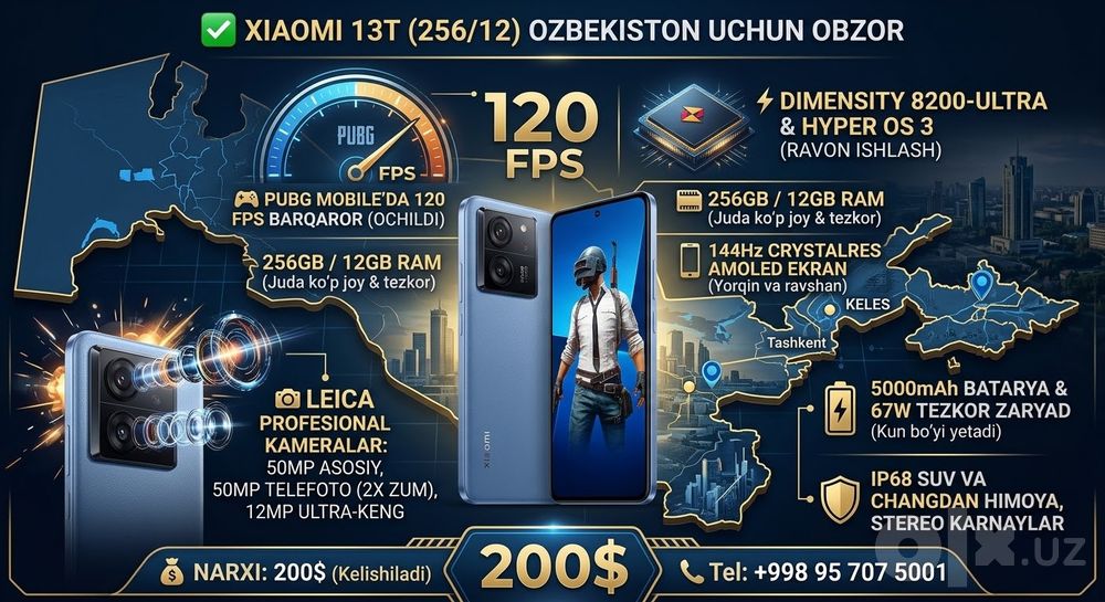 xiaomi 13t+killer 120fps pasni oʼqing