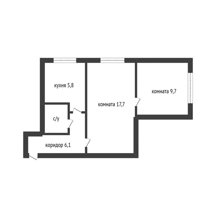 2х комнатная квартира в Тобыле