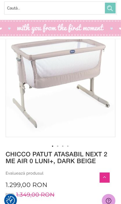 CHICCO patut atasabil Next 2 ME AIR 0 LUNI+, Roz pudra