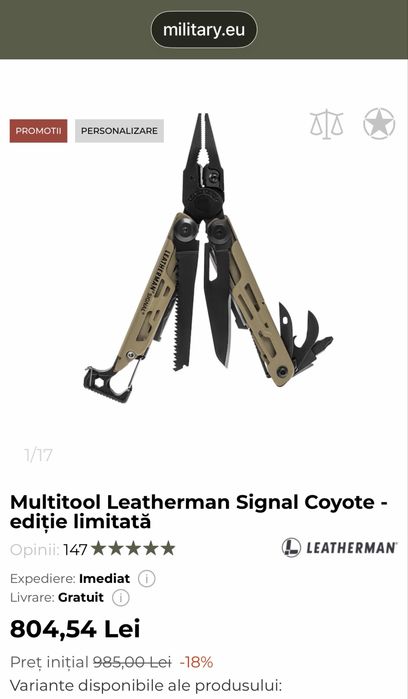 Multitool Leatherman Signal Coyote - ediție limitată