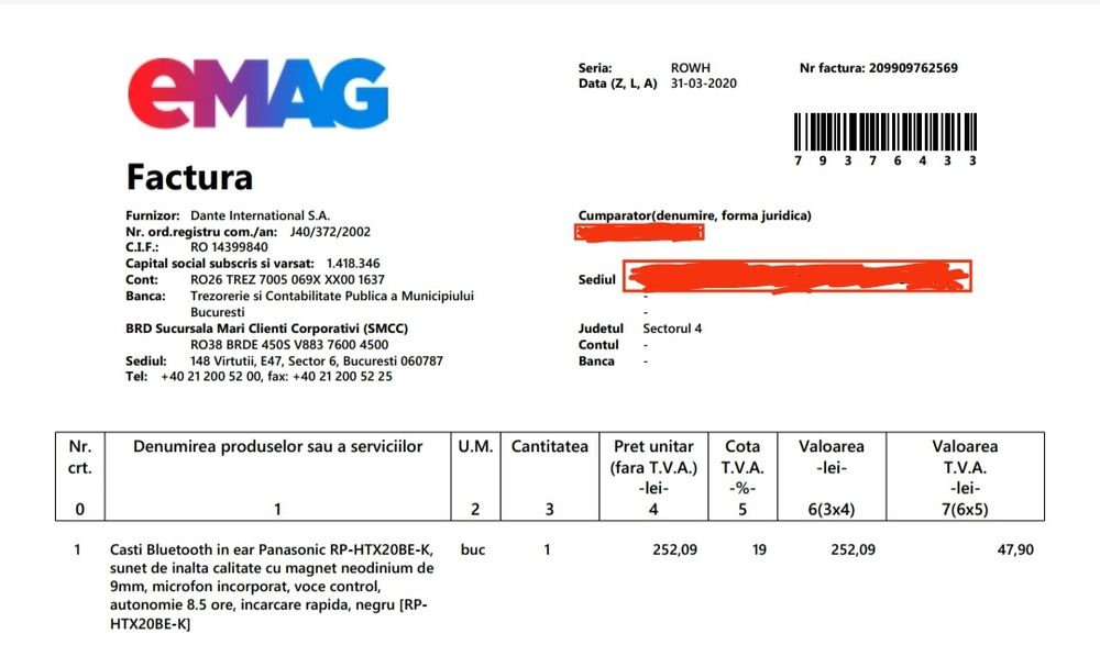 Casti bluetooth in ear Panasonic