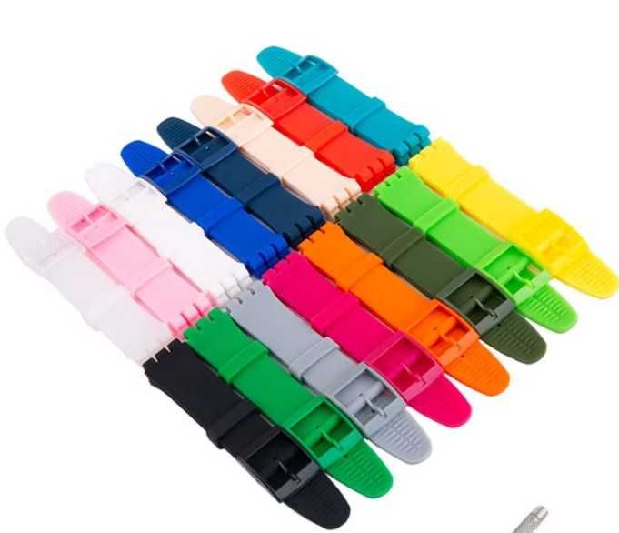 Curea Silicon pentru Swatch 17mm si 19mm | 19 Culori | Unisex | Plastic Clasp