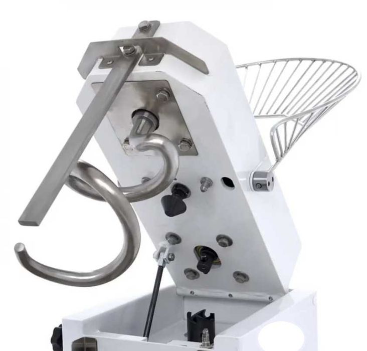 Malaxor Aluat 30 L - 12 kg Aluat, 2 viteze, bol detașabil, Alb,timer