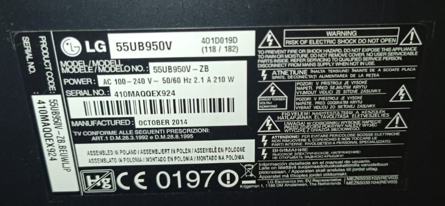 55UB950V - Smart TV 3D LG 139 cm 55 inch wifi bluethoth