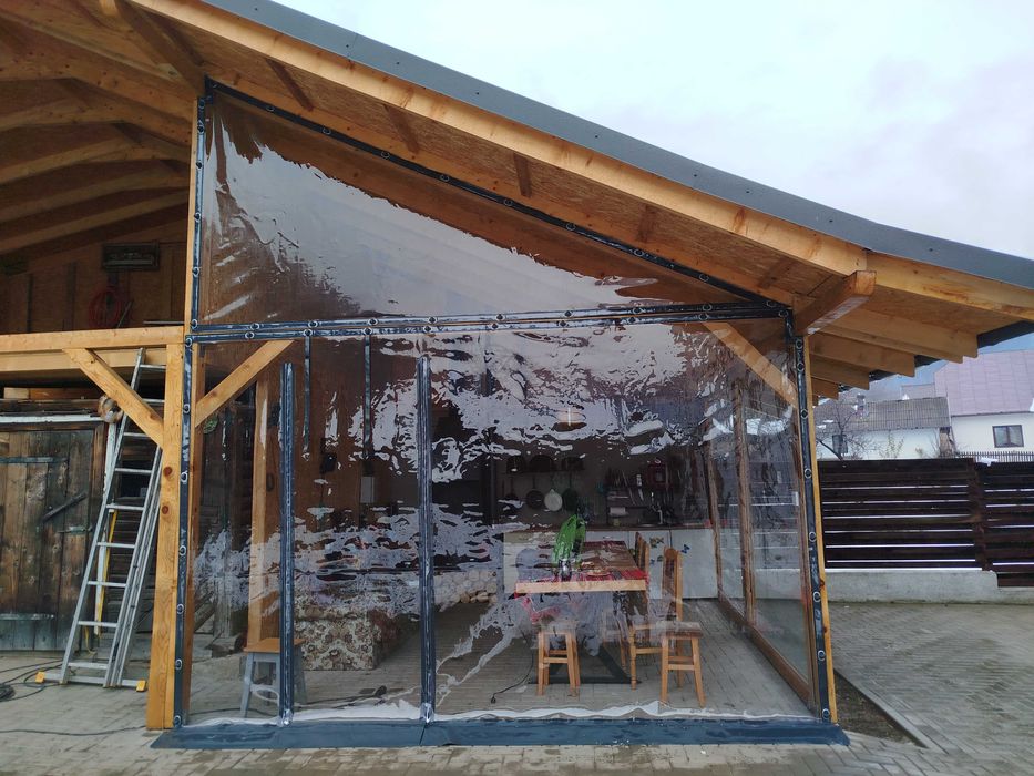 Închideri Terase, Foișoare cu folie CRISTAL (PVC) tratată anti UV