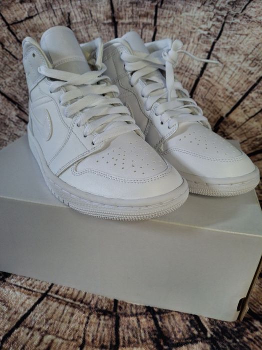 Маратонки Nike Air Jordan 1 Mid Triple White Бели, EU-36.5/UK-3.5