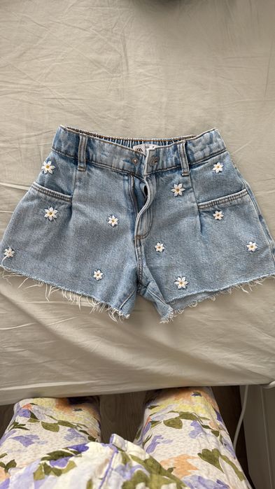 Джинсовые шорты / рубашка Зара Zara