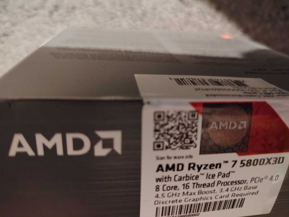 НОВ ! Процесор AMD Ryzen 7 5800X3D, 8 Cores (Up to 4.5GHz), 100MB Cache AM4