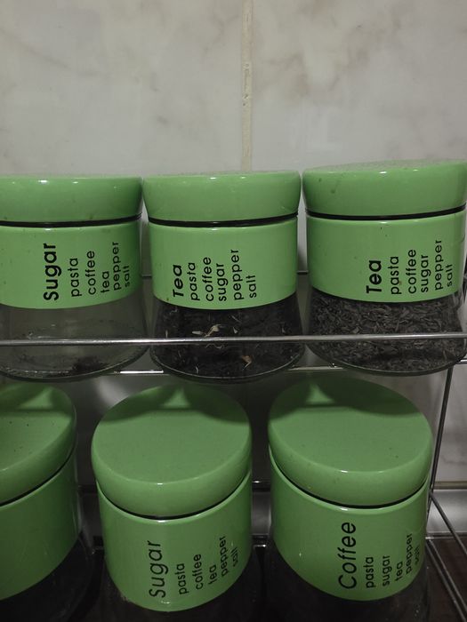 Банки стеклянные 7 шт для кофе, сахара, специй