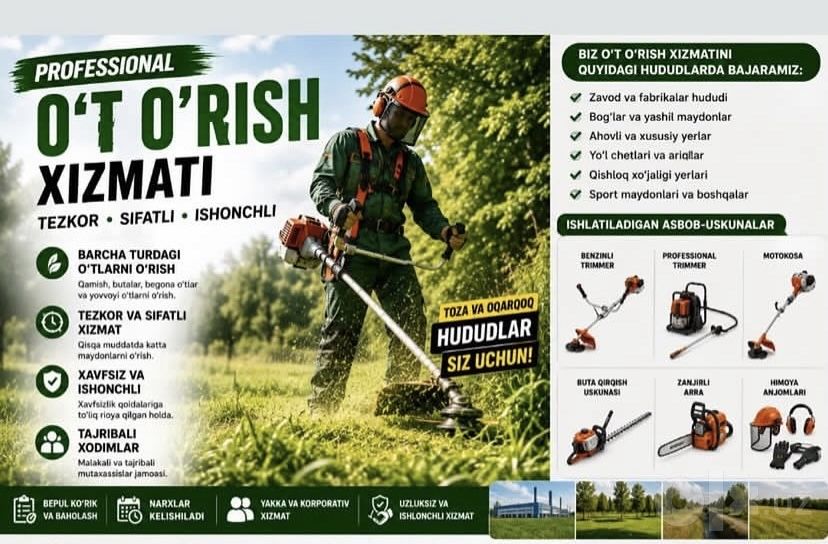 Daraxt kesish    Gazon òrish Òt òrish hizmatlari