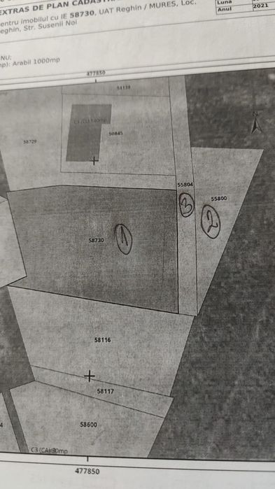 Teren construcții intravilan central ,1000 mp Reghin