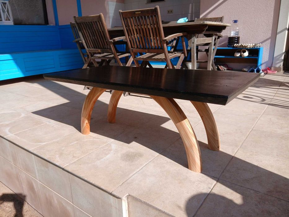 Oak table with cherry legs