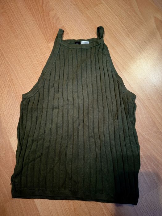 Ribbed high neck tank top