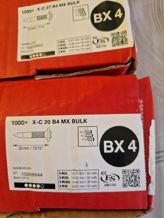 Hilti, cuie pentru pistol BX4
