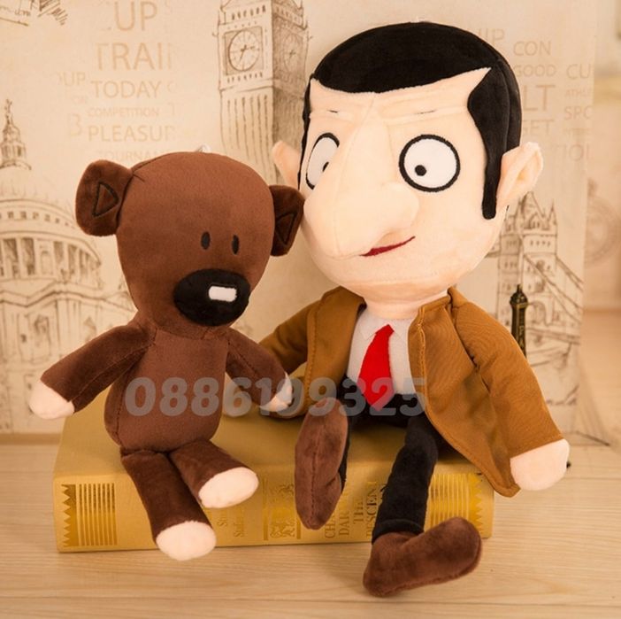 Мистър Бийн плюшена играчка Mr. Bean и мечето му, 30см